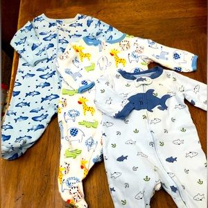 Boys 3 month long sleeve sleepers